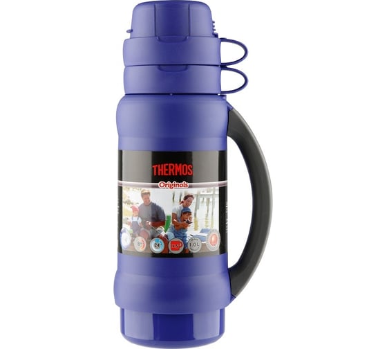 Термос THERMOS 34 серия 1 литр, стеклянная колба, синий 923714-b