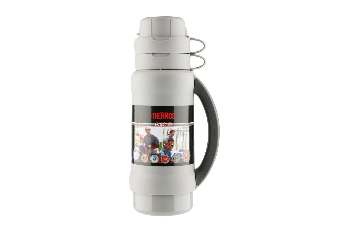 Термос Thermos 34 серия 1 литр, стеклянная колба, белый 923714-w .