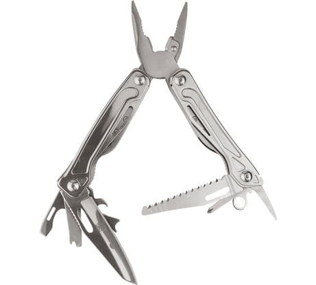 Мультитул Stinger серебристый, 11 инструментов, нейлоновый чехол MT-866D-M