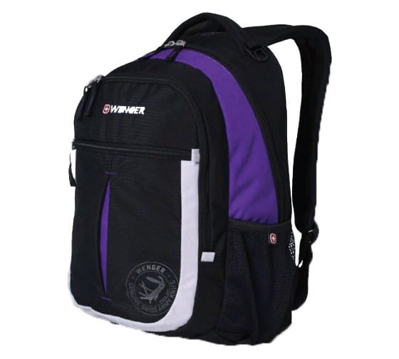 Рюкзак WENGER чёрный/фиолетовый/серебристый, 600D, 32х15х45 см, 22 л 13852915