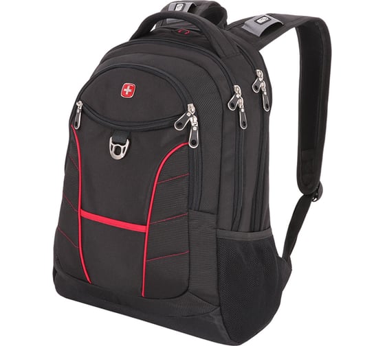 Рюкзак WENGER 15”, чёрный/красный, полиэстер, 35х20х47 см, 33 л 1178215