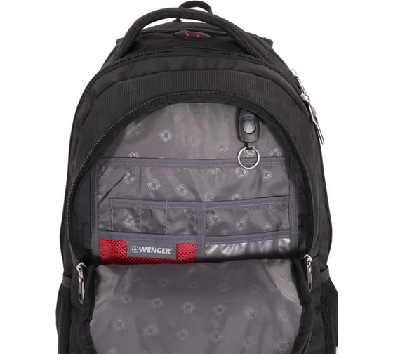 Рюкзак WENGER 15”, чёрный/красный, полиэстер, 35х20х47 см, 33 л 1178215