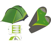 Комплект NORFIN палатка 3-х местная PERCH 3 NF, 2 спальных мешка-одеяла SCANDIC NF-10106K1