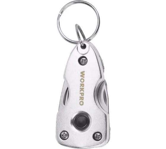 Мультитул 7в1 брелок WORKPRO WP нержавеющая сталь, светодиодная подсветка 382004 WP382004