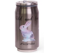 Термобанка с трубочкой Kamille 300 мл, нержавеющая сталь 2204