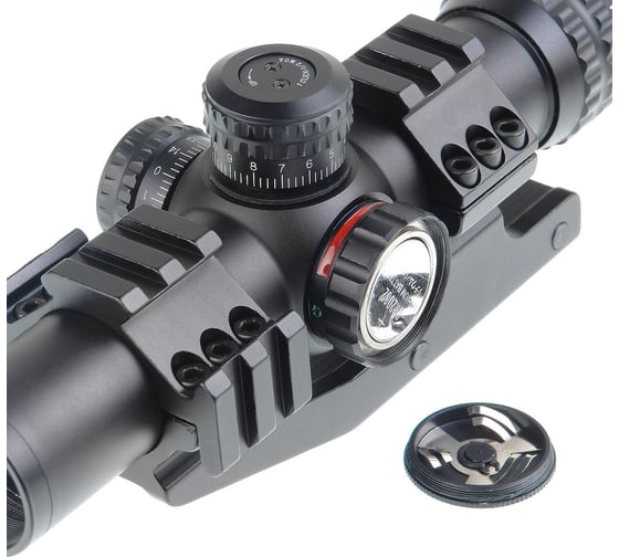 Прицел оптический Veber Black Russian 1-4x24 RG загонник м26245