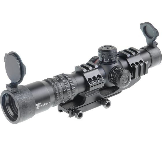 Прицел оптический Veber Black Russian 1-4x24 RG загонник м26245