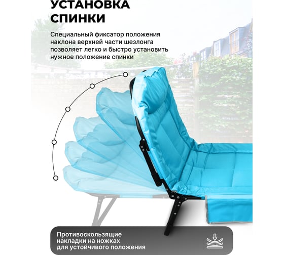 Шезлонг складной Forsage blue F-FG-HY-8008LB(59202)