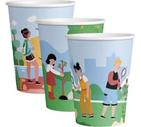 Стакан одноразовый Комус Природа 350 мл, d-90 мм, 50 шт 2015024