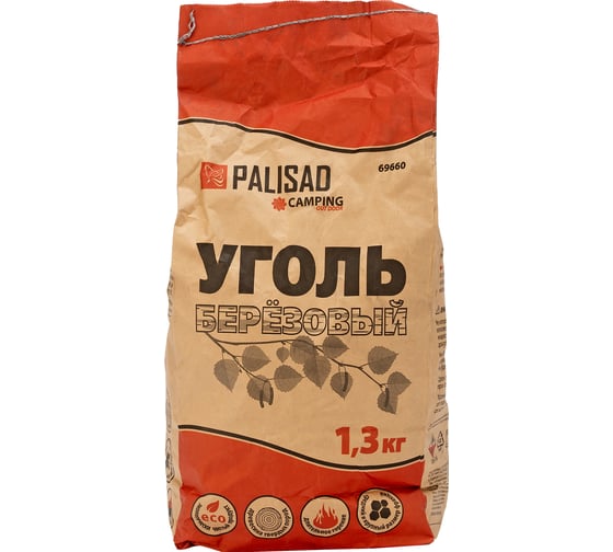 Берёзовый уголь PALISAD Camping 1.3 кг 69660