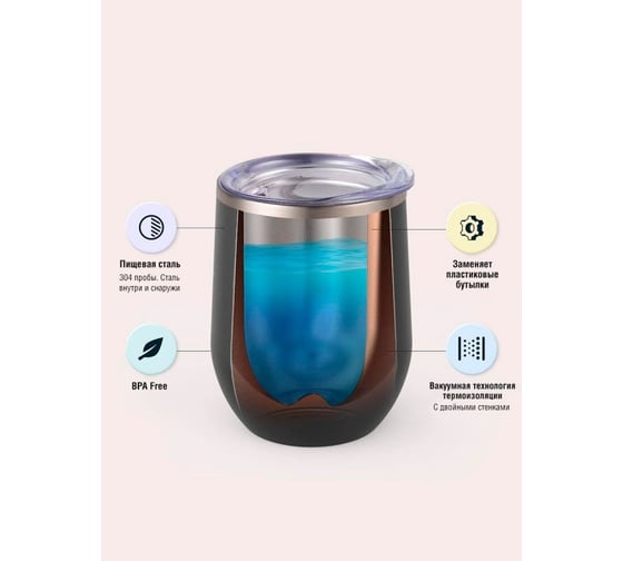 Термокружка RoadLike Mug 350мл, голубая 294408