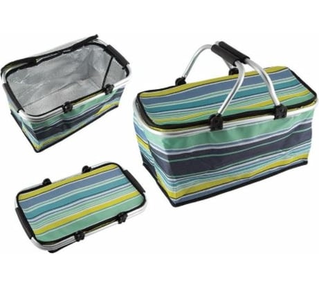 Складная термосумка с алюминиевым каркасом Ecos CB-7046-2 с принтом, зеленая, 48х27х24см 005343