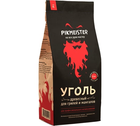 Древесный уголь в мешках Pikmeister фасовка по 8,0 кг 4403