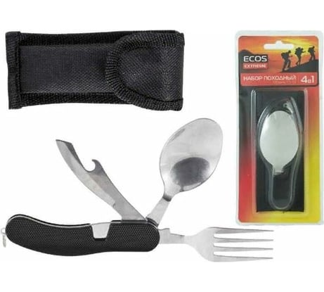 Походный набор Ecos TS-33 4 в 1, черный 325133