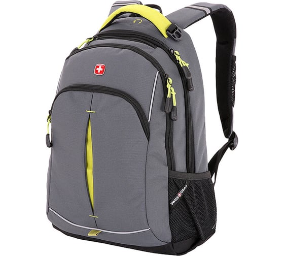 Рюкзак Swissgear серый/лаймовый, 32x15x46 см, 22 л SA3165426408