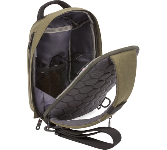 Рюкзак-антивор с одним плечевым ремнем Swissgear хаки, 21x12,5x34 см, 8,5 л 2712656550