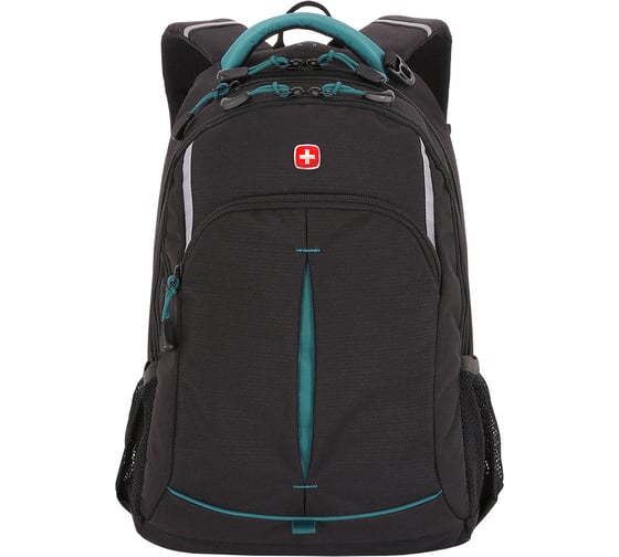 Рюкзак Swissgear черный/бирюзовый, 32x15x46 см, 22 л SA3165206408