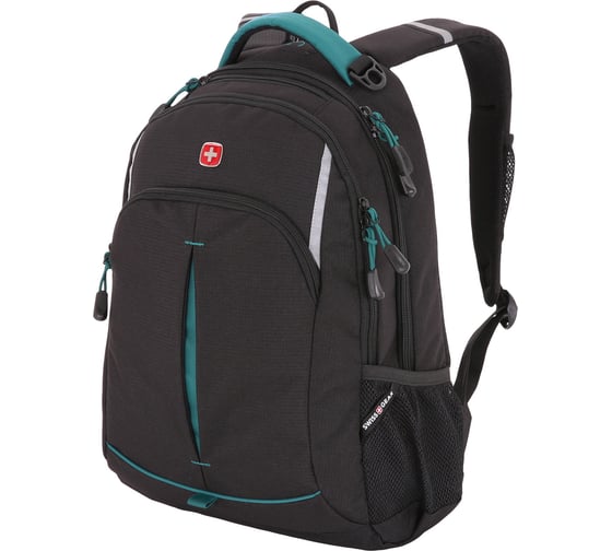 Рюкзак Swissgear черный/бирюзовый, 32x15x46 см, 22 л SA3165206408