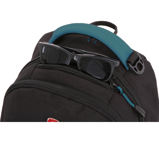 Рюкзак Swissgear черный/бирюзовый, 32x15x46 см, 22 л SA3165206408