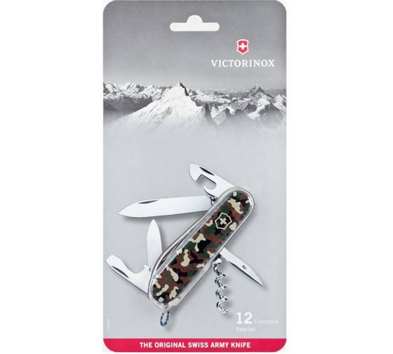 Нож Victorinox Spartan, 91 мм, 12 функций, камуфляж, блистер 1.3603.94B1