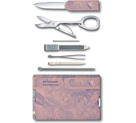 Швейцарская карточка Victorinox SwissCard Classic, розовая 0.7155