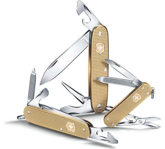 Нож Victorinox Alox Cadet, 84 мм, 9 функций, золотистый 0.2601.L19