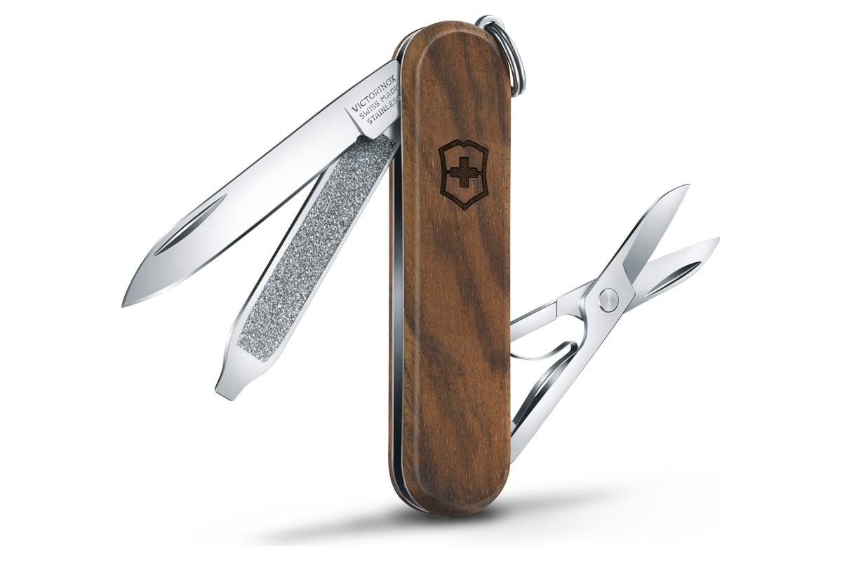 Нож-брелок Victorinox Evowood 81, 65 мм, 5 функций, дерево, 