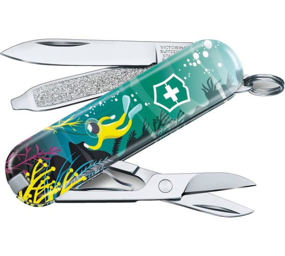 Нож-брелок Victorinox Classic LE 2020 Deep Dive, 58 мм, 7 функций 0.6223.L2006