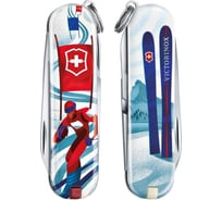 Нож-брелок Victorinox Classic LE 2020 Ski Race, 58 мм, 7 функций 0.6223.L2008