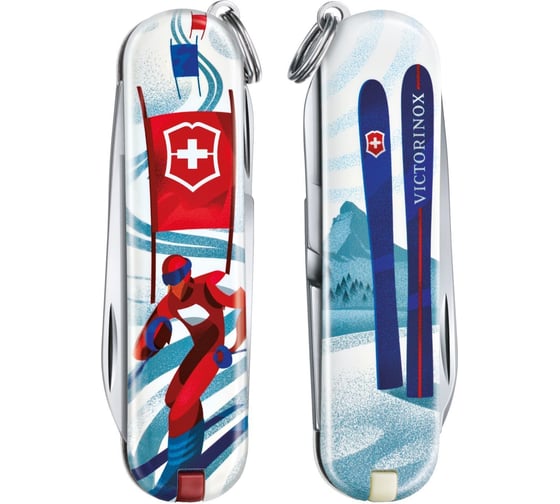 Нож-брелок Victorinox Classic LE 2020 Ski Race, 58 мм, 7 функций 0.6223.L2008