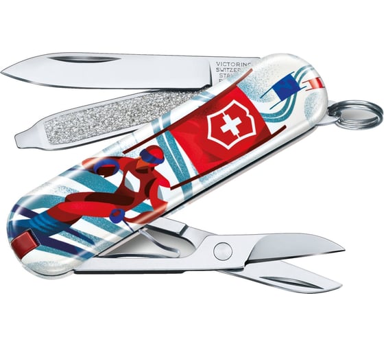Нож-брелок Victorinox Classic LE 2020 Ski Race, 58 мм, 7 функций 0.6223.L2008