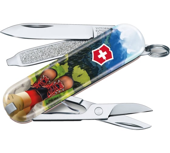 Нож-брелок Victorinox Classic LE 2020 I Love Hiking, 58 мм, 7 функций 0.6223.L2002