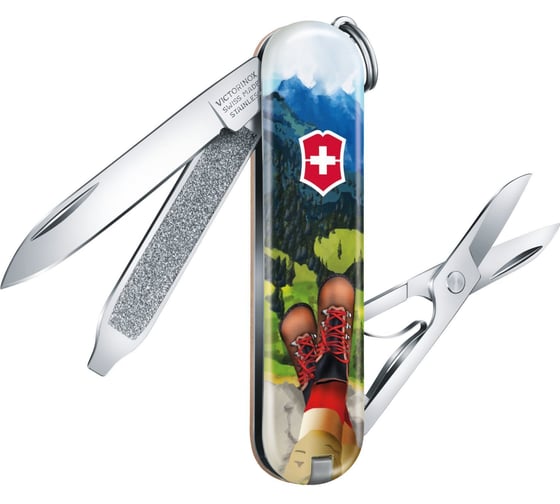 Нож-брелок Victorinox Classic LE 2020 I Love Hiking, 58 мм, 7 функций 0.6223.L2002