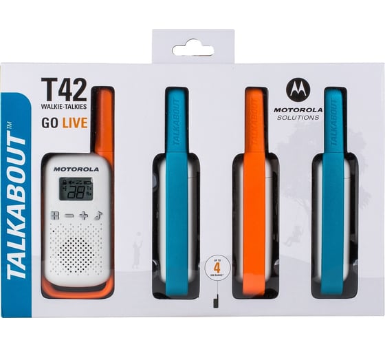 Комплект из четырех радиостанций Motorola T42 QUAD TALKABOUT, B4P00811MDKMAQ
