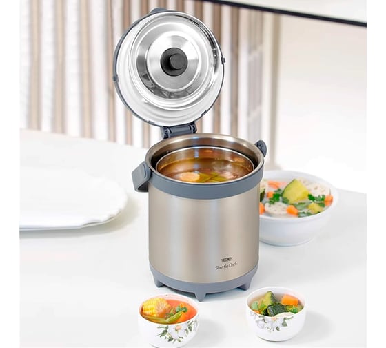 Термос THERMOS тм TCRA-6000-CS из нержавеющей стали, с емкостью для еды, 6 л 563361