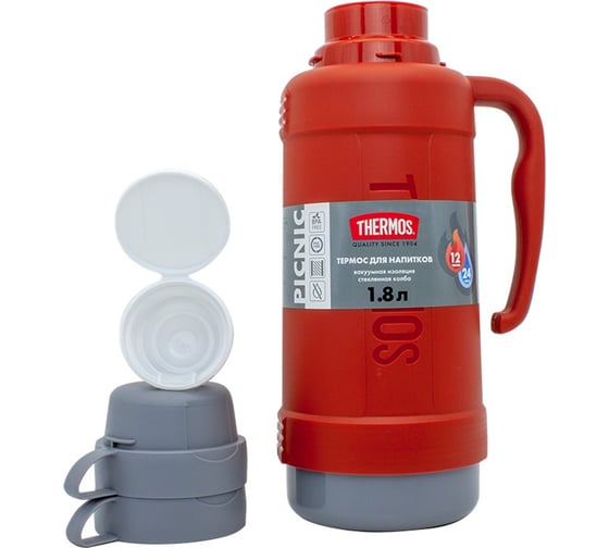 Термос THERMOS тм 40-180 со стеклянной колбой, Red, 1.8 л 674159