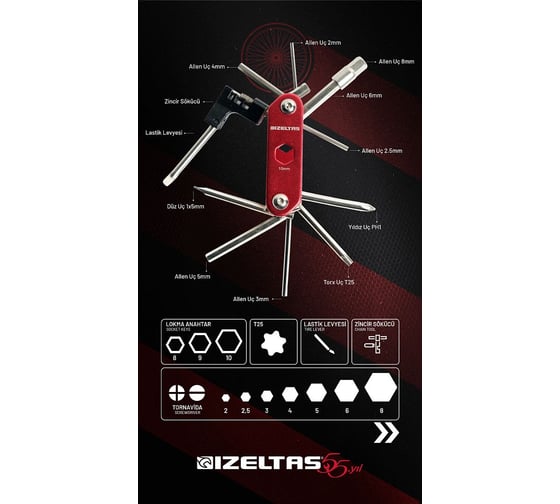 Мультитул для велосипедиста IZELTAS 13000005527