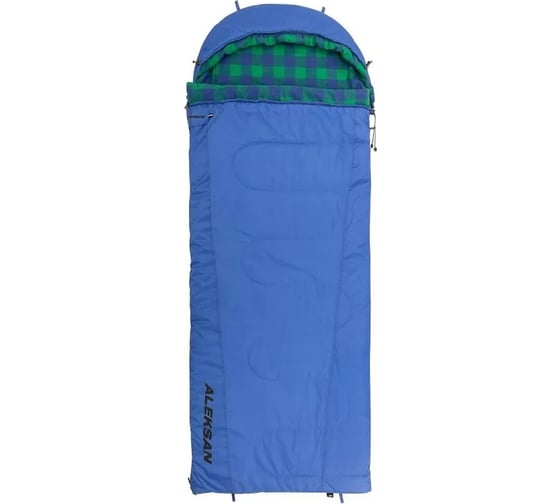 Спальный мешок Nisus ALEKSAN Wide 300R, 220x90 см, правый, шелтер, синий T-N-SB-AW-300R 370745