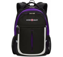 Рюкзак Swissgear, чёрный/фиолетовый/серебристый, 32х15х45 см, 22 л, SA13852915