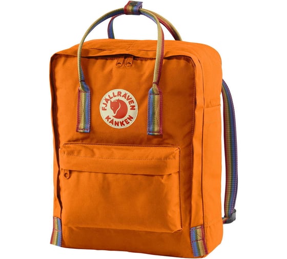 Рюкзак Fjallraven Kanken Rainbow, оранжевый/радуга, 27х13х38 см, 16 л, F23620-212-907