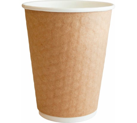 Стакан одноразовый бумажный ОФИСМАГ 250/285 мл, 50 шт, двухслойный с конгревом"Соты", крафт паперскоп 225002 609678