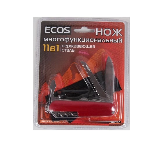 Многофункциональный нож Ecos SR080 11 в 1, красный 325113