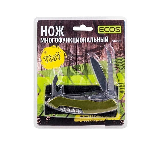 Многофункциональный нож Ecos SR081 зеленый 325129