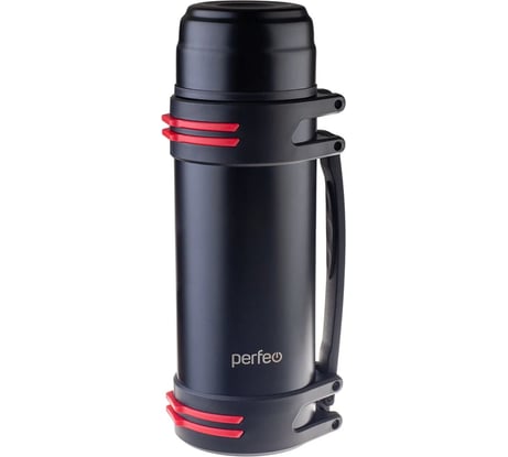 Термос для напитков Perfeo с крышкой-поилкой, ситечком, чашкой, ручкой, 2 л, черный 30017320