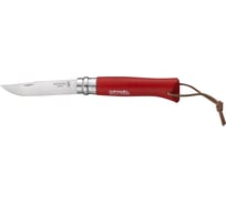Нож Opinel Trekking №8 кожаный темляк, красный 001705
