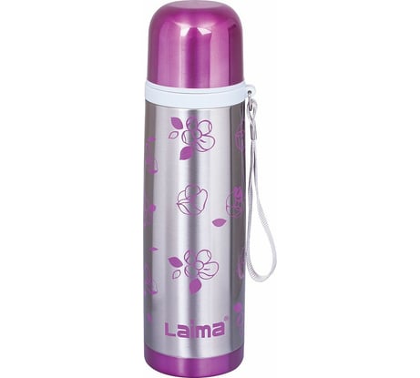 Термос с узким горлом ЛАЙМА 0,5л, нержавеющая сталь, с рисунком, 601410