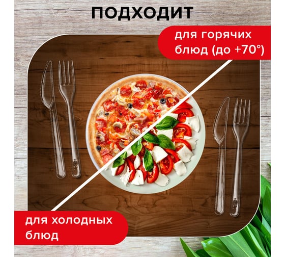 Одноразовые ножи ЛАЙМА КРИСТАЛЛ, 180 мм, 48 шт, прозрачные, 602655