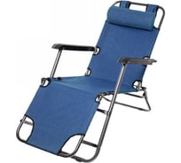 Шезлонг (раскладушка) Добросад Комфорт 153x60x79 см, с подголовником, 2 положения, синий 835-344