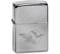 Зажигалка ZIPPO с покрытием High Polish Chrome, серебристая, 38х13х57 мм, 150 BATS MOON