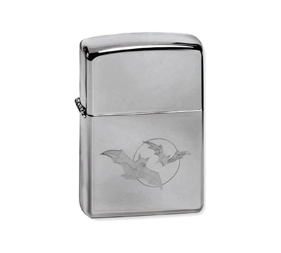 Зажигалка ZIPPO с покрытием High Polish Chrome, серебристая, 38х13х57 мм, 150 BATS MOON 1